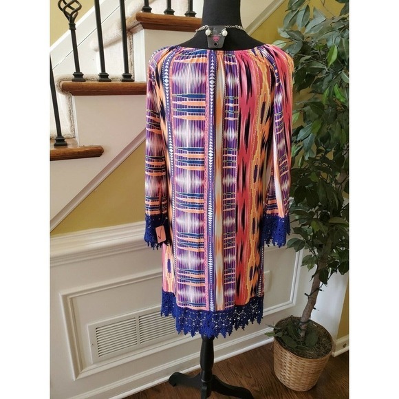 2B Together Boho Lace Trim Dress Sz SM - Picture 8 of 11